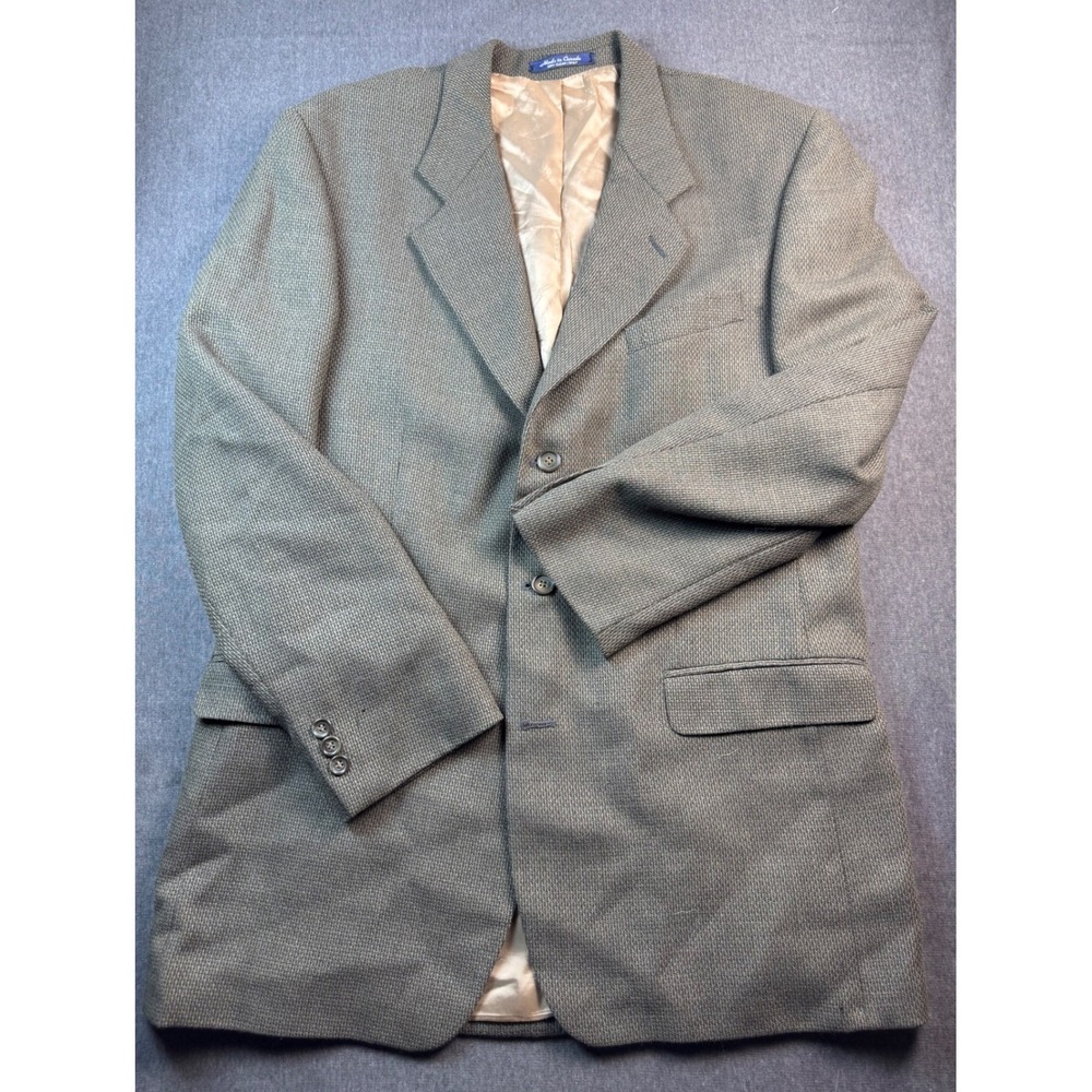Brandini‎ Le Collezioni Mens Pure New Wool Blazer Gray Brown Sport Coat 40R/42R